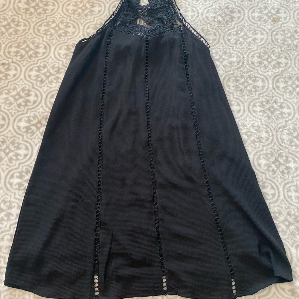 Black halter neck dress